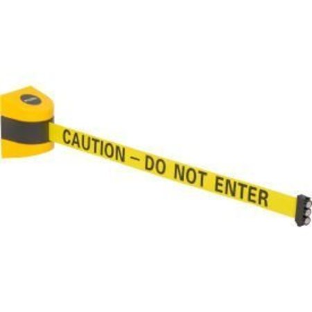 GLOBAL EQUIPMENT Global Industrial„¢ Magnetic Retractable Belt Barrier, Yellow Case W/30' Yellow "Caution" Belt GLOBAL-MWP450Y-YBC300
